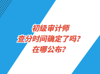 初級審計(jì)師查分時(shí)間確定了嗎？在哪公布？