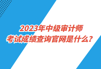 2023年中級審計師考試成績查詢官網是什么？