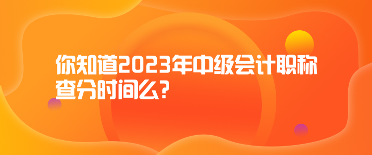 你知道2023年中級(jí)會(huì)計(jì)職稱查分時(shí)間么？