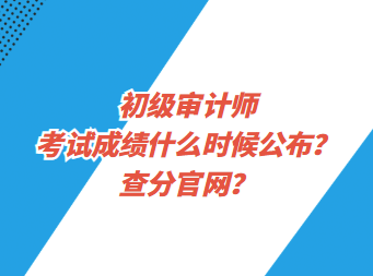 初級審計師考試成績什么時候公布？查分官網(wǎng)？