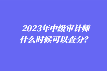 2023年中級審計(jì)師什么時(shí)候可以查分？