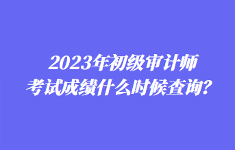 2023年初級(jí)審計(jì)師考試成績(jī)什么時(shí)候查詢？1