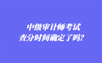 中級審計師考試查分時間確定了嗎？