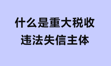 什么是重大稅收違法失信主體？