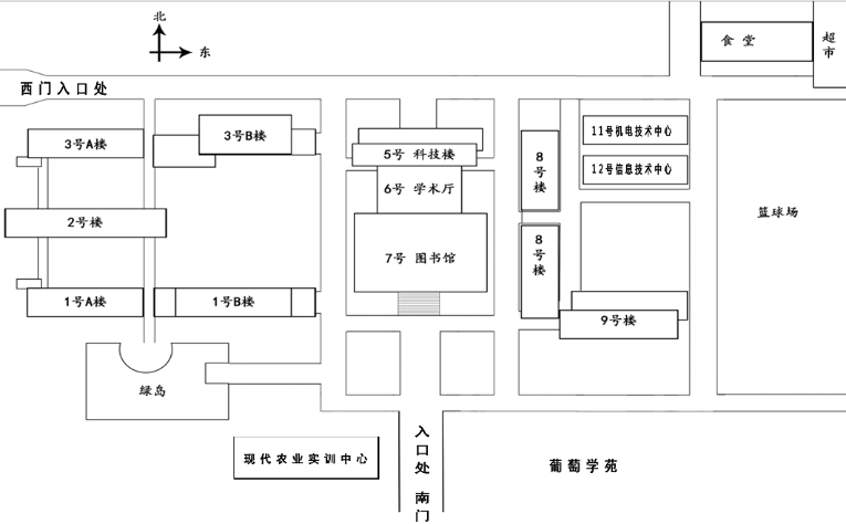 鹽城生物工程高等職業(yè)技術(shù)學(xué)?？键c(diǎn)平面示意圖