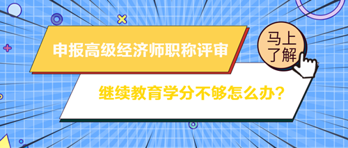 申報高級經(jīng)濟(jì)師職稱評審 繼續(xù)教育學(xué)分不夠怎么辦？