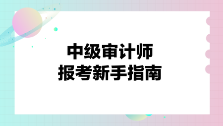 中級審計師報考新手指南