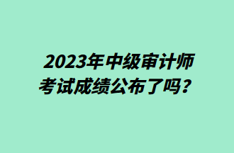 2023年中級(jí)審計(jì)師考試成績(jī)公布了嗎？