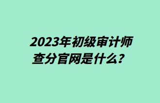 2023年初級(jí)審計(jì)師查分官網(wǎng)是什么？