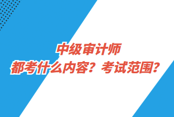 中級(jí)審計(jì)師都考什么內(nèi)容？考試范圍？