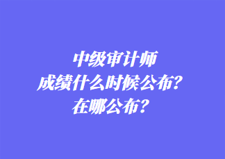 中級(jí)審計(jì)師成績(jī)什么時(shí)候公布？在哪公布？