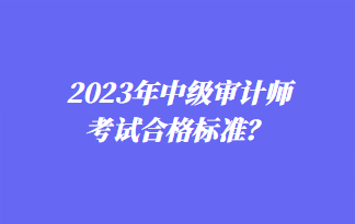 2023年中級審計師考試合格標(biāo)準(zhǔn)？