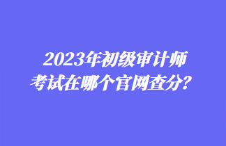 2023年初級審計師考試在哪個官網(wǎng)查分？