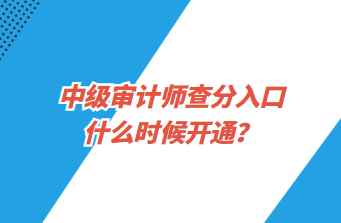 中級(jí)審計(jì)師查分入口什么時(shí)候開通？