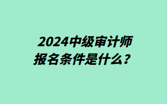 2024中級(jí)審計(jì)師報(bào)名條件是什么？