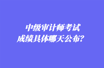 中級(jí)審計(jì)師考試成績(jī)具體哪天公布？