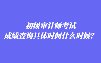 初級(jí)審計(jì)師考試成績(jī)查詢(xún)具體時(shí)間什么時(shí)候？