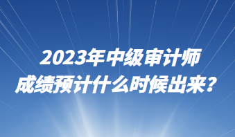 2023年中級審計師成績預(yù)計什么時候出來？