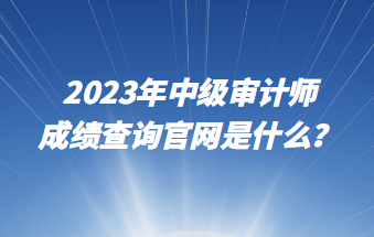 2023年中級審計師成績查詢官網(wǎng)是什么？