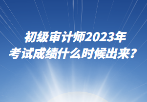 初級審計師2023年考試成績什么時候出來？