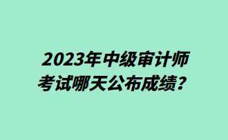 2023年中級審計師考試哪天公布成績？