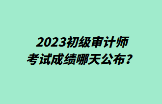 2023初級審計(jì)師考試成績哪天公布？