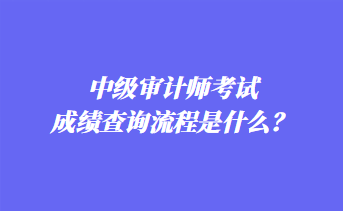 中級(jí)審計(jì)師考試成績(jī)查詢流程是什么？