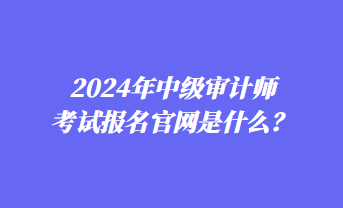 2024年中級審計師考試報名官網(wǎng)是什么？