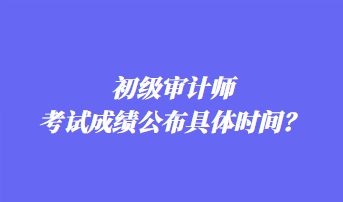 初級審計師考試成績公布具體時間？