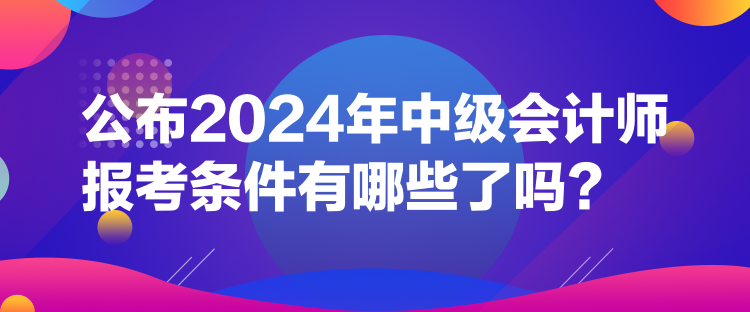 公布2024年中級會計師報考條件有哪些了嗎？