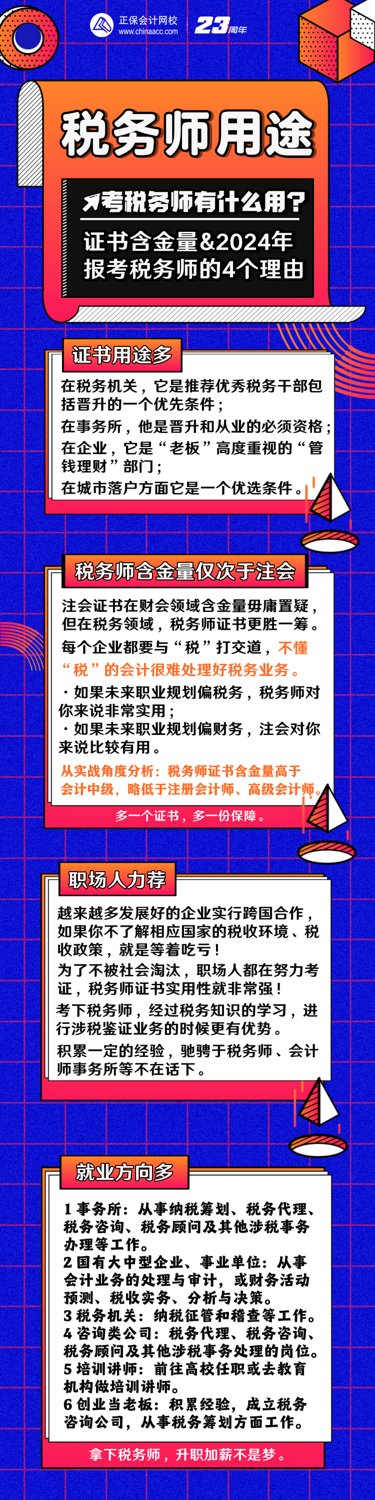 考稅務(wù)師有什么用？2024年報考稅務(wù)師的4個理由