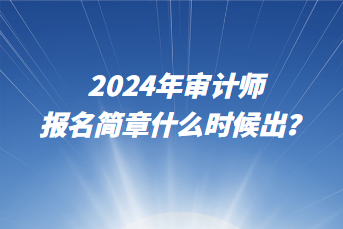 2024年審計(jì)師報(bào)名簡(jiǎn)章什么時(shí)候出？