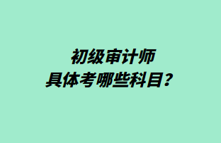 初級(jí)審計(jì)師具體考哪些科目？