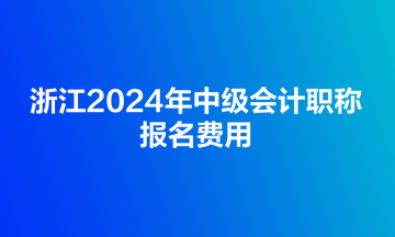 浙江2024年中級(jí)會(huì)計(jì)職稱(chēng)報(bào)名費(fèi)用