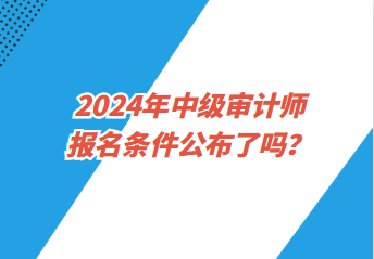 2024年中級(jí)審計(jì)師報(bào)名條件公布了嗎？