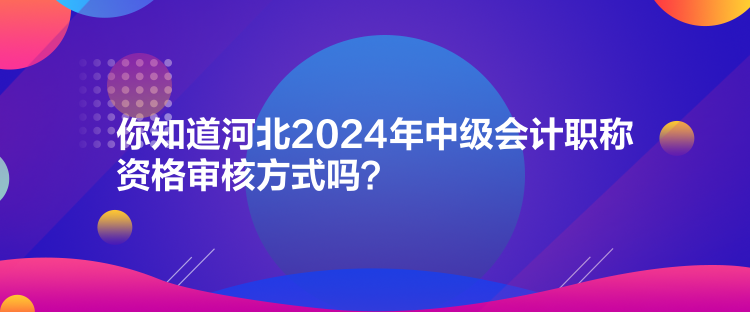 你知道河北2024年中級(jí)會(huì)計(jì)職稱(chēng)資格審核方式嗎？