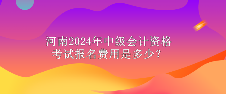 河南2024年中級(jí)會(huì)計(jì)資格考試報(bào)名費(fèi)用是多少？