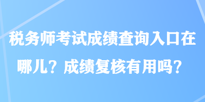 稅務(wù)師考試成績(jī)查詢?nèi)肟谠谀膬海砍煽?jī)復(fù)核有用嗎？