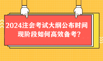 2024注會考試大綱2月公布？現(xiàn)階段如何高效備考？