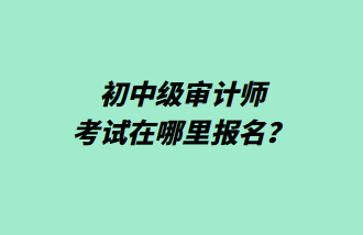 初中級審計師考試在哪里報名？