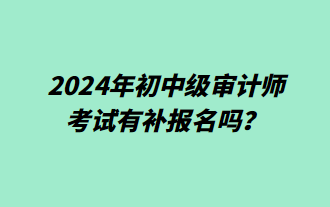 2024年初中級(jí)審計(jì)師考試有補(bǔ)報(bào)名嗎？