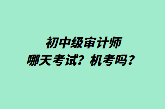 初中級(jí)審計(jì)師哪天考試？機(jī)考嗎？