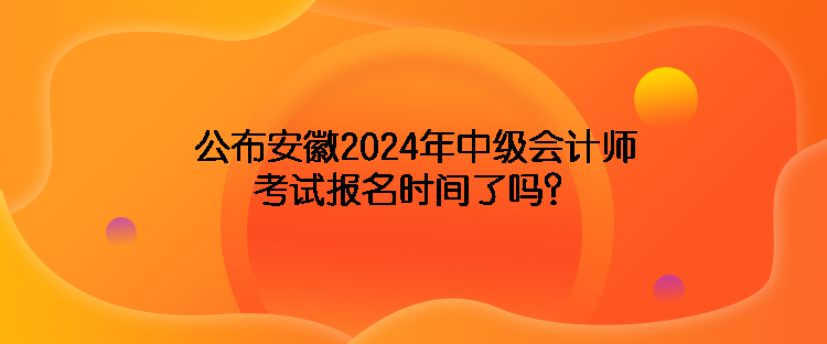 公布安徽2024年中級(jí)會(huì)計(jì)師考試報(bào)名時(shí)間了嗎？