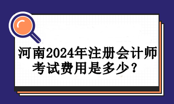 河南2024年注冊(cè)會(huì)計(jì)師考試費(fèi)用是多少？