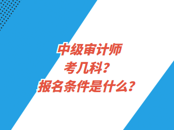 中級審計師考幾科？報名條件是什么？