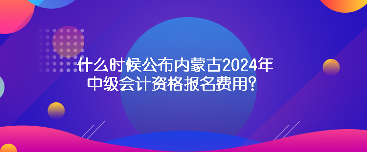 什么時(shí)候公布內(nèi)蒙古2024年中級會(huì)計(jì)資格報(bào)名費(fèi)用？