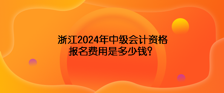 浙江2024年中級(jí)會(huì)計(jì)資格報(bào)名費(fèi)用是多少錢？