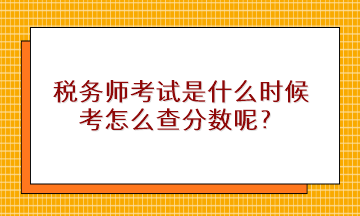 稅務(wù)師考試是什么時(shí)候考怎么查分?jǐn)?shù)呢？