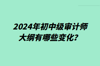 2024年初中級審計師大綱有哪些變化？