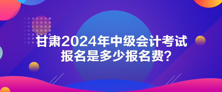 甘肅2024年中級會計考試報名是多少報名費？